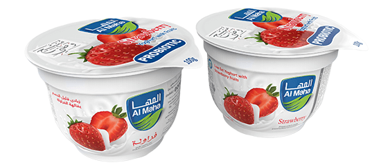 AL MAHA LOW FAT STIRRED YOGHURT 100 G (STRAWBERRY FRUIT)
