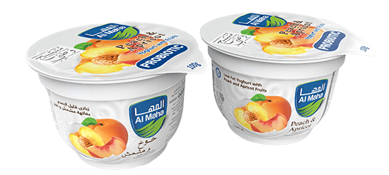AL MAHA LOW FAT STIRRED YOGHURT 100 G (PEACH &  APRICOT)